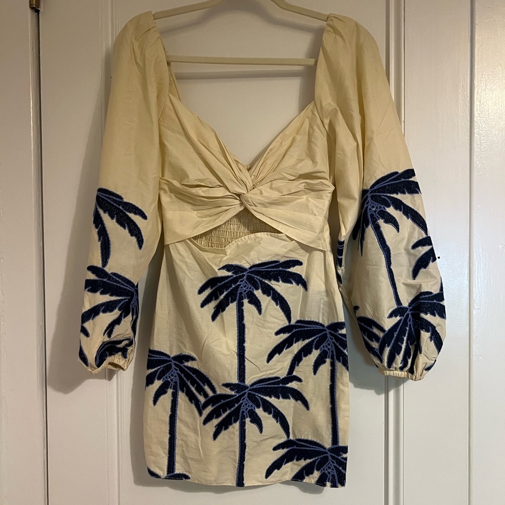 Johanna Ortiz The Power of the Sea Cutout Embroidered Mini Dress, size 0